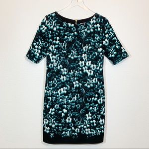 Eliza J dress black and turquoise print